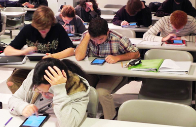 Students working at their desks