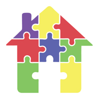 house icon made up of colorful jigsaw puzzle pieces