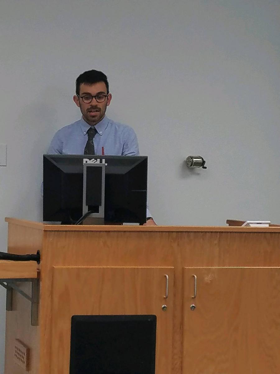 student giving presentation at SNCURCS 2017