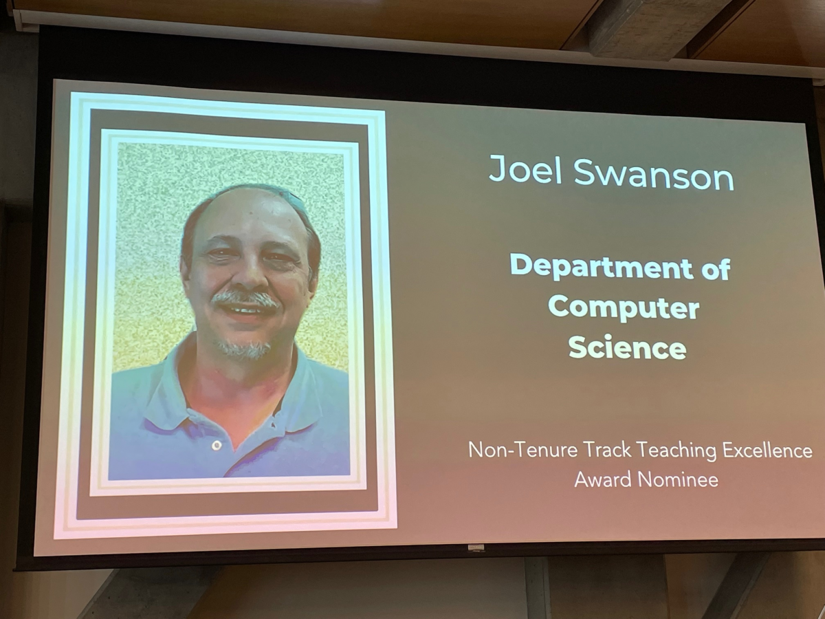 Joel Swanson non-tenure track teaching excellence award nominee
