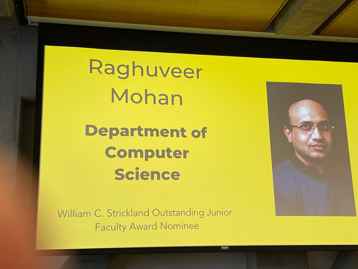 Raghuveer Mohan outstanding junior faculty award nominee
